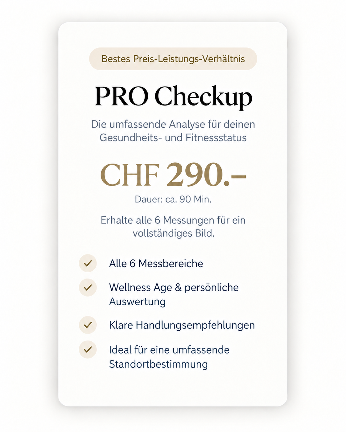 PRO Körperanalyse und Fitness Check bei LIU Zürich