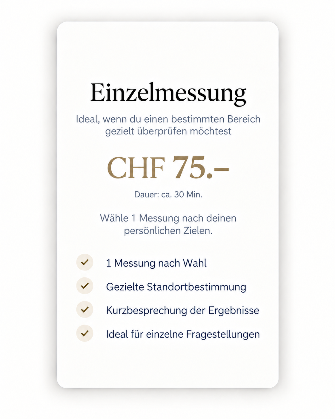BIA und Fitness Einzelmessung bei LIU Zürich