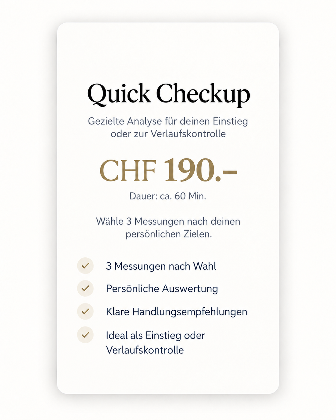 Quick Körperanalyse und Fitness Check bei LIU Zürich